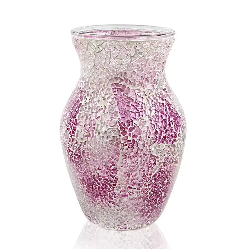 European Colorful Bohemian Mosaic Glass Vase Hydroponic Systems Flower Pot Wedding Living Room Home Decoration Accessories