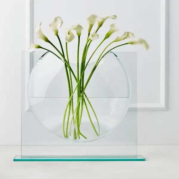 Z Gallerie Smooth Glass Ellipse Vase - Charcoal Floral Home Accessories, House Decor, Living Room Decorations, Functional Dining Table Centerpiece,summerwins