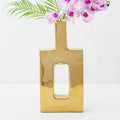 Z Gallerie Miami Gold Vase, Home Decorative Vase or Sculptural pieces for Living Room Office Room Flowers Peonies Ceramic Ornaments Decoration Design Dining Table Centerpiece Modern Plant Vase,summerwins