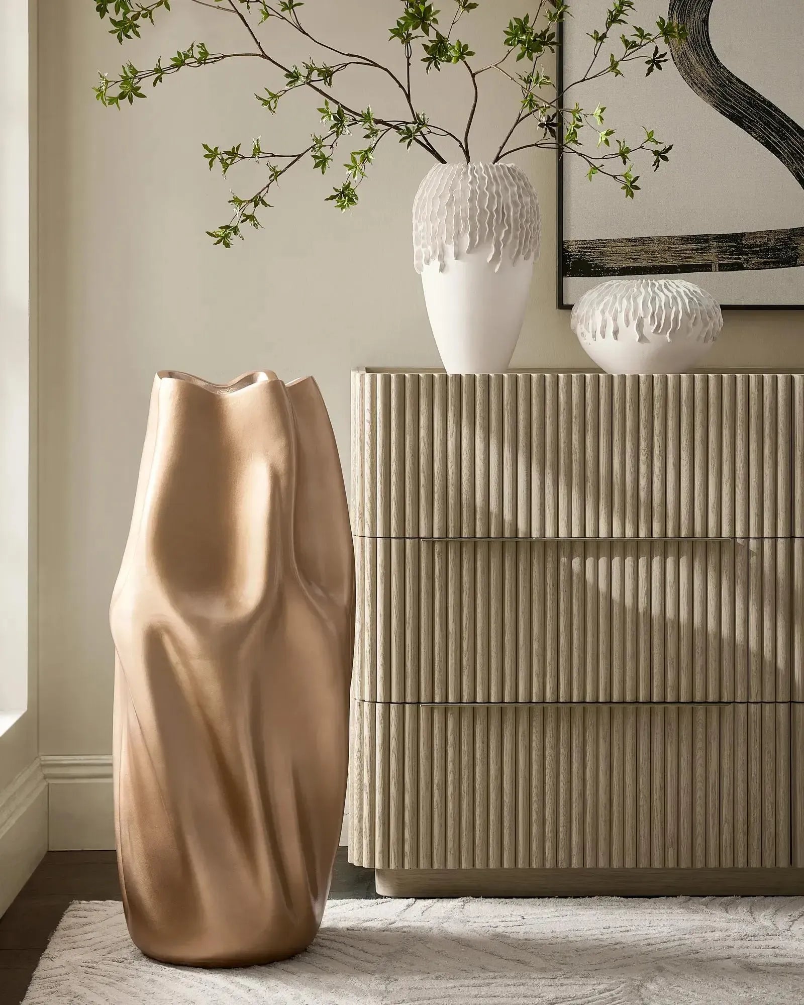 Z Gallerie Miel Floor Vase Home Decor Accessory Home Decoration Flower Vase Modern Ceramic Vase Gold Vase Resin Vase