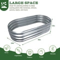 【2026 Upgraded】 4x2x1FT Galvanized Raised Garden Bed Kits, Oval Metal Planter Boxes with Open Bottom, Large Corrugated Steel Garden Bed for Vegetables, Flowers & Herbs, Rustproof & High Stability, Silver