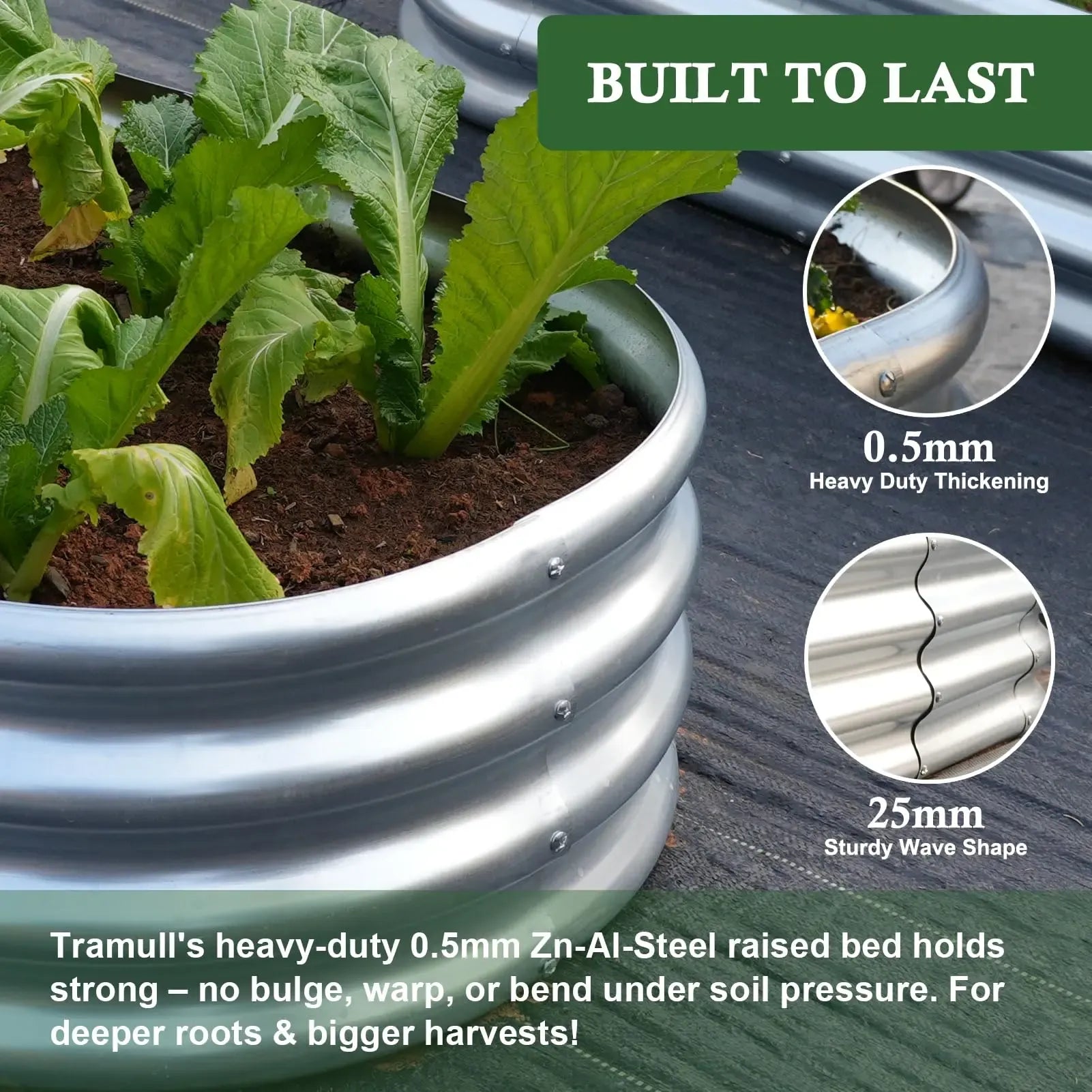 【2026 Upgraded】 4x2x1FT Galvanized Raised Garden Bed Kits, Oval Metal Planter Boxes with Open Bottom, Large Corrugated Steel Garden Bed for Vegetables, Flowers & Herbs, Rustproof & High Stability, Silver