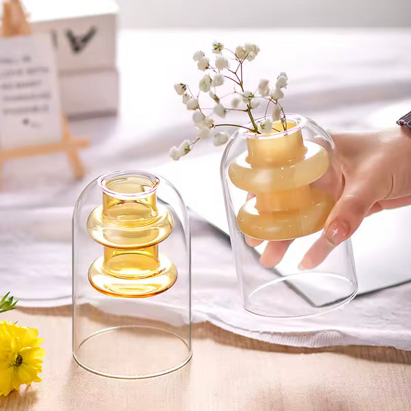 Creative Glass Vase Desktop Decoration Colorful Gradient Flower Bottle Modern Home Decor Accessories