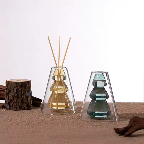 Creative Glass Vase Terrarium Christmas Tree Colorful Flower Bottle Hydroponic Systems Modern Home Decoration Accessories