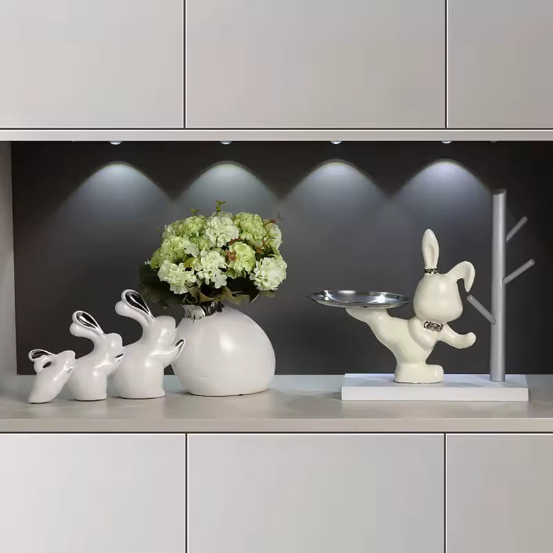 Modern Ceramic Rabbit Vase Ornament Nordic Decor Vases for Flowers Living Room Wedding Centerpieces Home Decoration