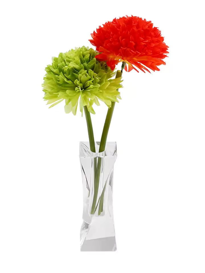 Crystal Small Flower Vase Ornaments Twisted Column Clear Glass Vases Table Decor Wedding Living Room Home Decoration Accessories
