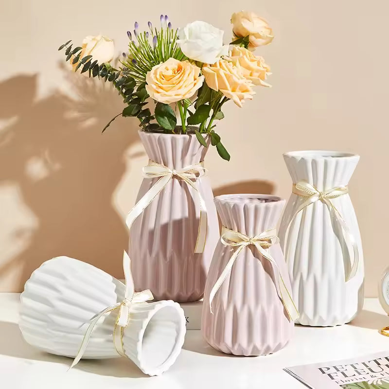 Nordic Simple Ceramic Vase Table Ornament Flower Pot Hydroponic Systems Wedding Living Room Home Decoration Accessories