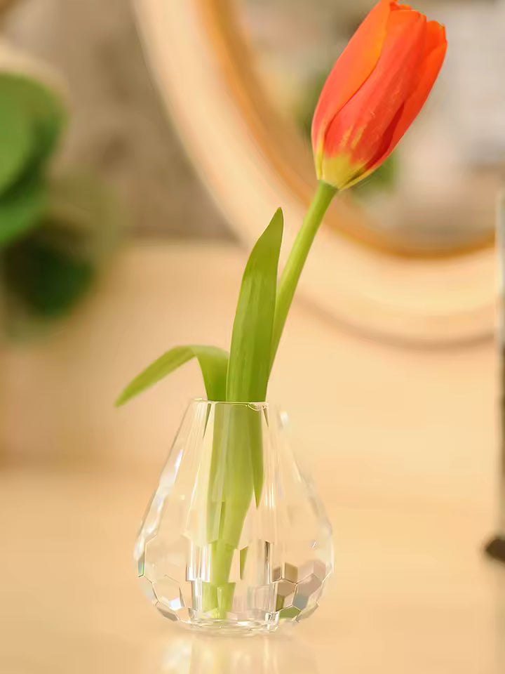 Mini Crystal Glass Vase Ornaments Creative Personality Flower Vases Wedding Living Room Home Decoration Accessories