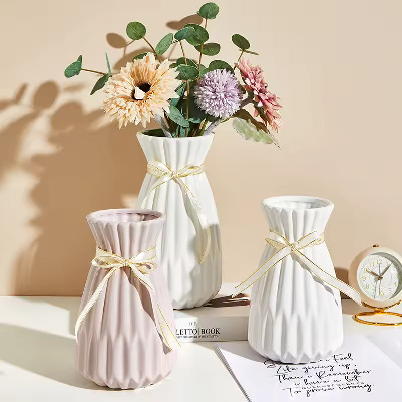 Nordic Simple Ceramic Vase Table Ornament Flower Pot Hydroponic Systems Wedding Living Room Home Decoration Accessories
