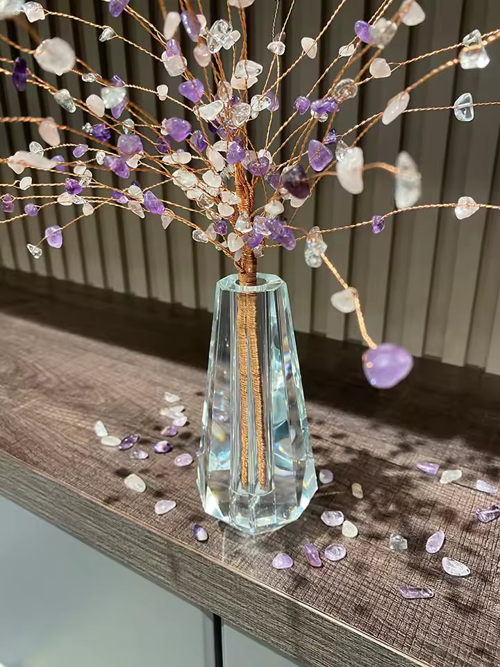 Glass Crystal Small Vase Decoration Advanced Dining Table Mini Transparent Flower Bottle Wedding Home Decor Accessories