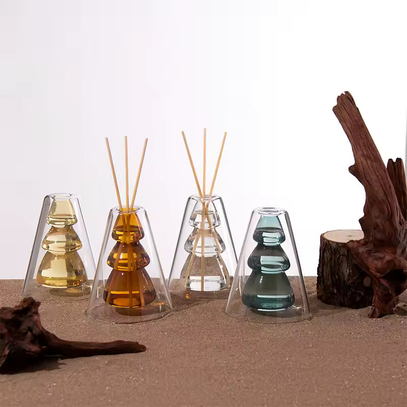 Creative Glass Vase Terrarium Christmas Tree Colorful Flower Bottle Hydroponic Systems Modern Home Decoration Accessories