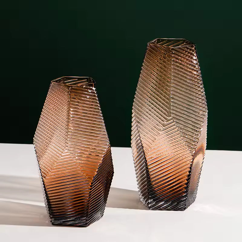 Creative Coffee Colored Glass Vase Fresh Flowers Pot Hydroponic Systems Terrarium Home Decoration Accessories