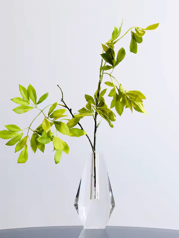 Modern Simple Crystal Glass Vase Transparent Flowers Bottle Tabletop Ornaments Living Room Home Decor Accessories
