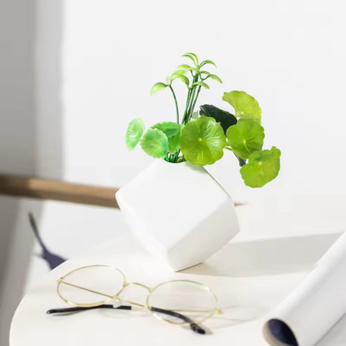 Chinese Ceramic Small Flower Vase Hydroponic Systems Black Zen Green Plant Container Home Decoration Accessories