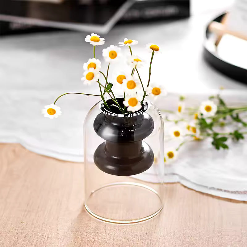 Creative Glass Vase Desktop Decoration Colorful Gradient Flower Bottle Modern Home Decor Accessories