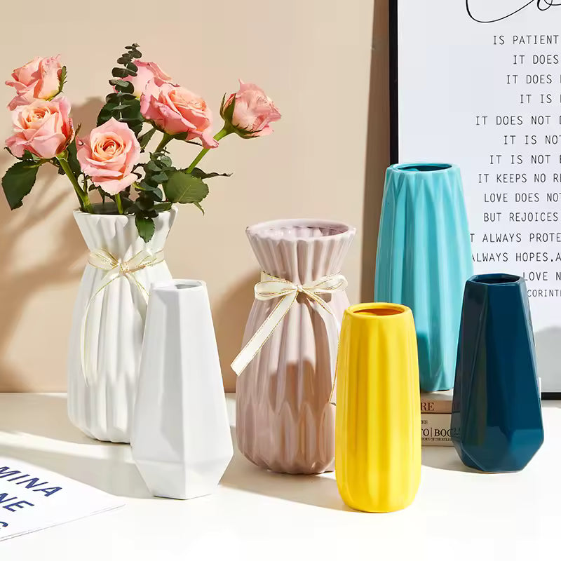 Nordic Simple Ceramic Vase Table Ornament Flower Pot Hydroponic Systems Wedding Living Room Home Decoration Accessories
