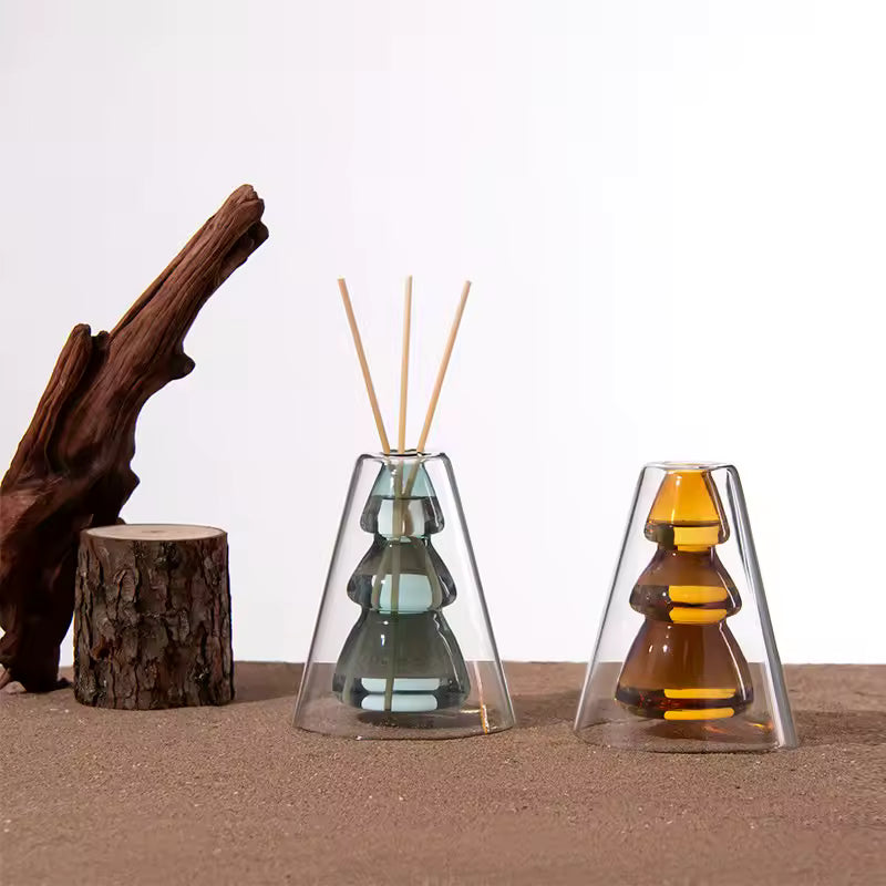 Creative Glass Vase Terrarium Christmas Tree Colorful Flower Bottle Hydroponic Systems Modern Home Decoration Accessories