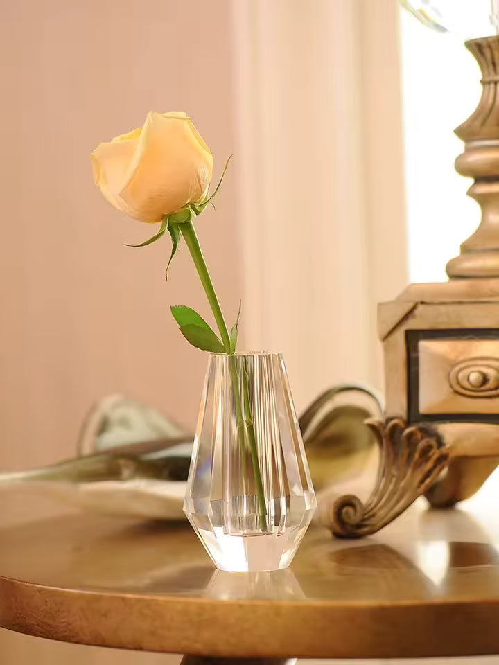 Mini Crystal Glass Vase Ornaments Creative Personality Flower Vases Wedding Living Room Home Decoration Accessories