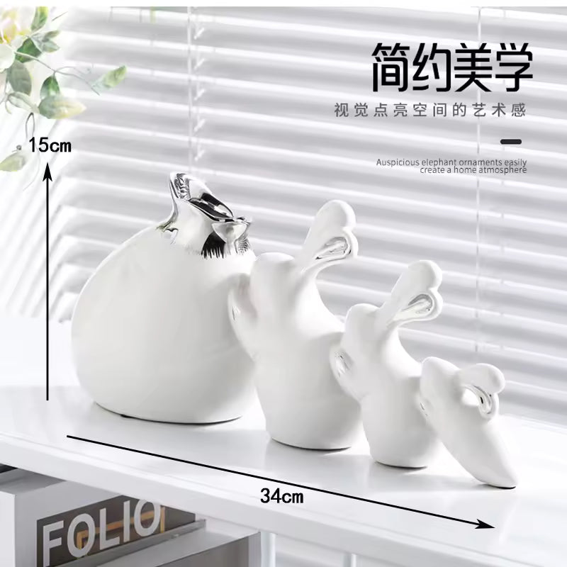 Modern Ceramic Rabbit Vase Ornament Nordic Decor Vases for Flowers Living Room Wedding Centerpieces Home Decoration