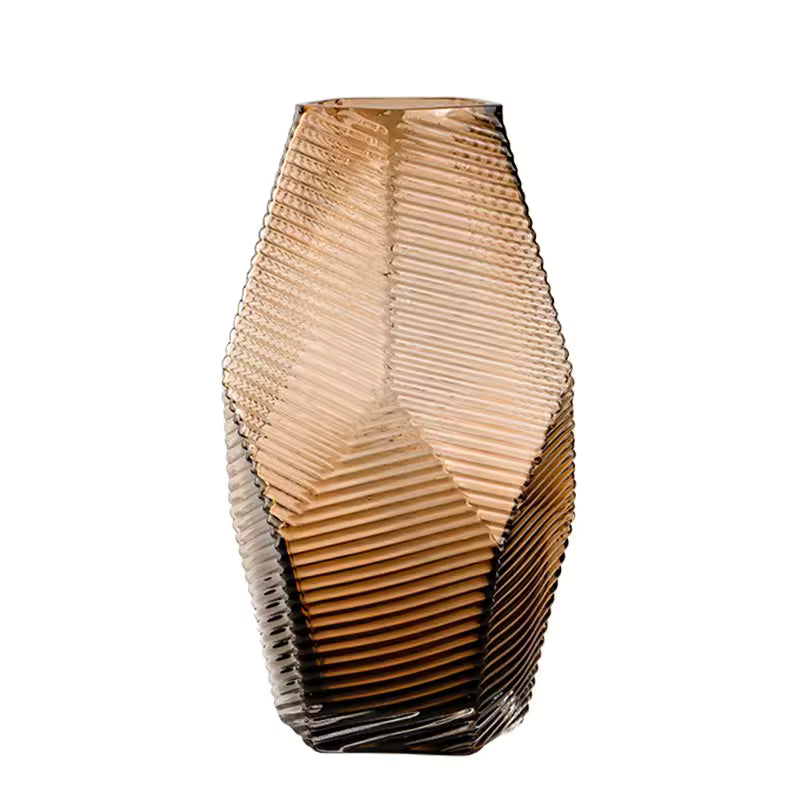 Creative Coffee Colored Glass Vase Fresh Flowers Pot Hydroponic Systems Terrarium Home Decoration Accessories