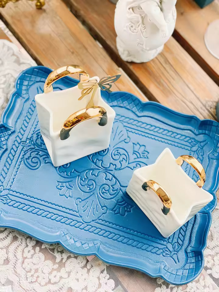 Bone China Gold Handle Mini Vase Handbag Vases Spoon Storage Ornament Living Room Home Decoration Accessories