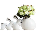 Modern Ceramic Rabbit Vase Ornament Nordic Decor Vases for Flowers Living Room Wedding Centerpieces Home Decoration