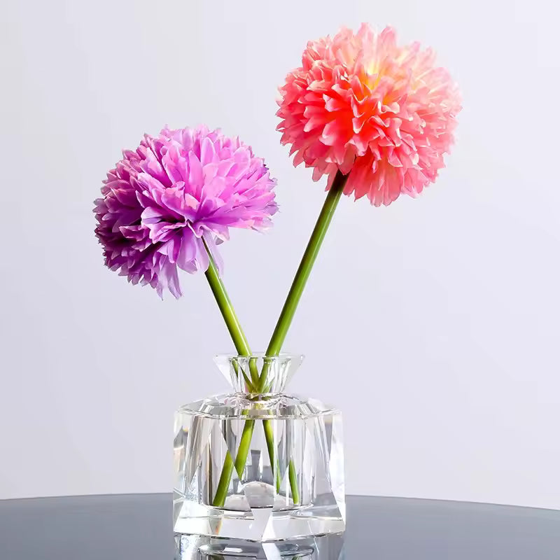 Light Luxury Crystal Glass Vase Transparent Dried Flowers Bottle Clear Vases Modern Home Decoration Accessory