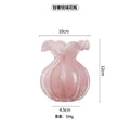 Pink Glaze Vase European Minimalist Floral Edge Glass Hydroponic Fresh Flowers Pot Home Decoration Accessories