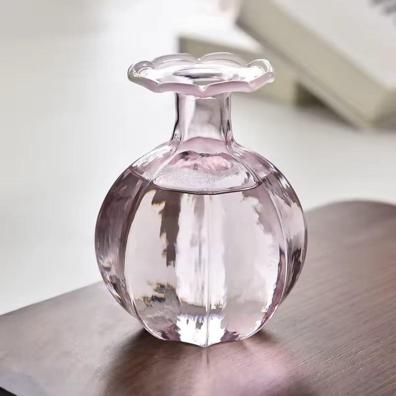 Pink Glass Vase Hydroponic Systems Flower Bottle Terrarium Decoracion Hogar Moderno Wedding Home Decoration