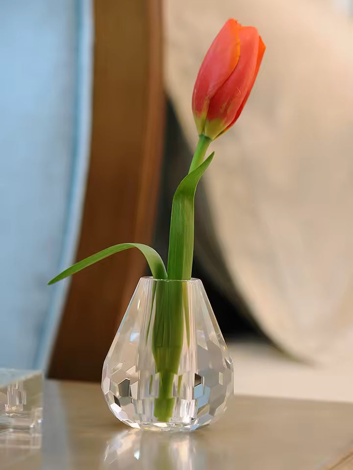 Mini Crystal Glass Vase Ornaments Creative Personality Flower Vases Wedding Living Room Home Decoration Accessories