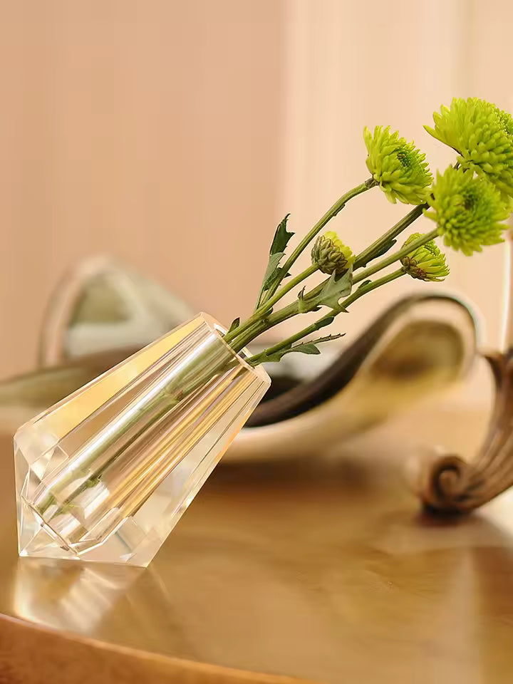 Mini Crystal Glass Vase Ornaments Creative Personality Flower Vases Wedding Living Room Home Decoration Accessories