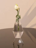 Modern Simple Crystal Glass Vase Transparent Flowers Bottle Tabletop Ornaments Living Room Home Decor Accessories