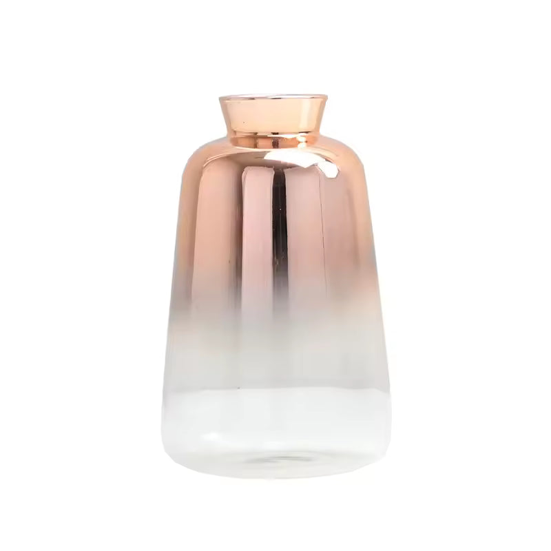 European Electroplate Gold Glass Vase Mini Small Flower Bottle Hydroponic Systems Terrarium Wedding Home Decor Accessories