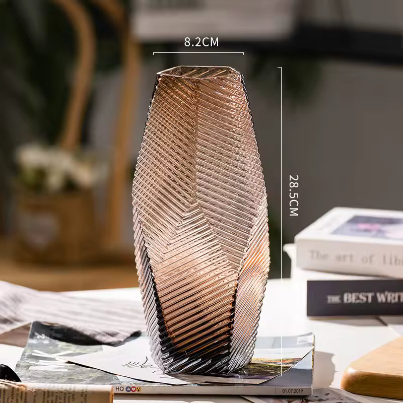 Creative Coffee Colored Glass Vase Fresh Flowers Pot Hydroponic Systems Terrarium Home Decoration Accessories
