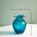 New Modern Nordic Water Splash Mouth Blue Glass Vase Hydroponic Flower Planter Dining Table Home Decoration Ornaments