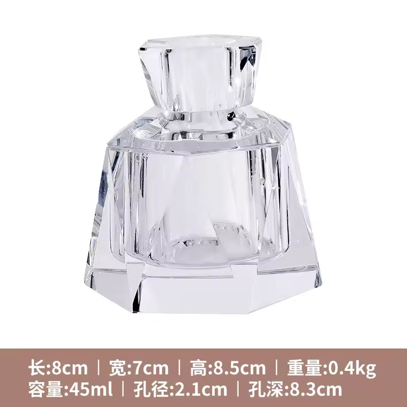 Light Luxury Crystal Glass Vase Transparent Dried Flowers Bottle Clear Vases Modern Home Decoration Accessory