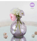 Romantic Purple Triangular Relief Glass Vase Hydroponic Systems Retro Flower Bottle Ornament Home Decoration Accessories
