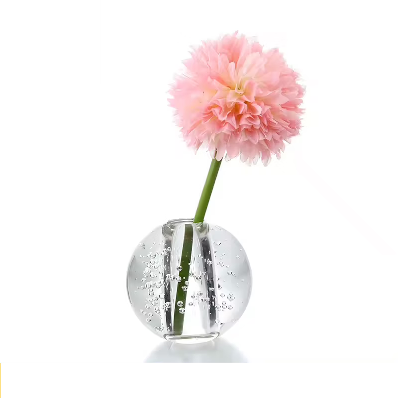 European Crystal Glass Vase Flower Planter Transparent Square Bottle Glass Container Tabletop Ornaments Home Decor Accessories