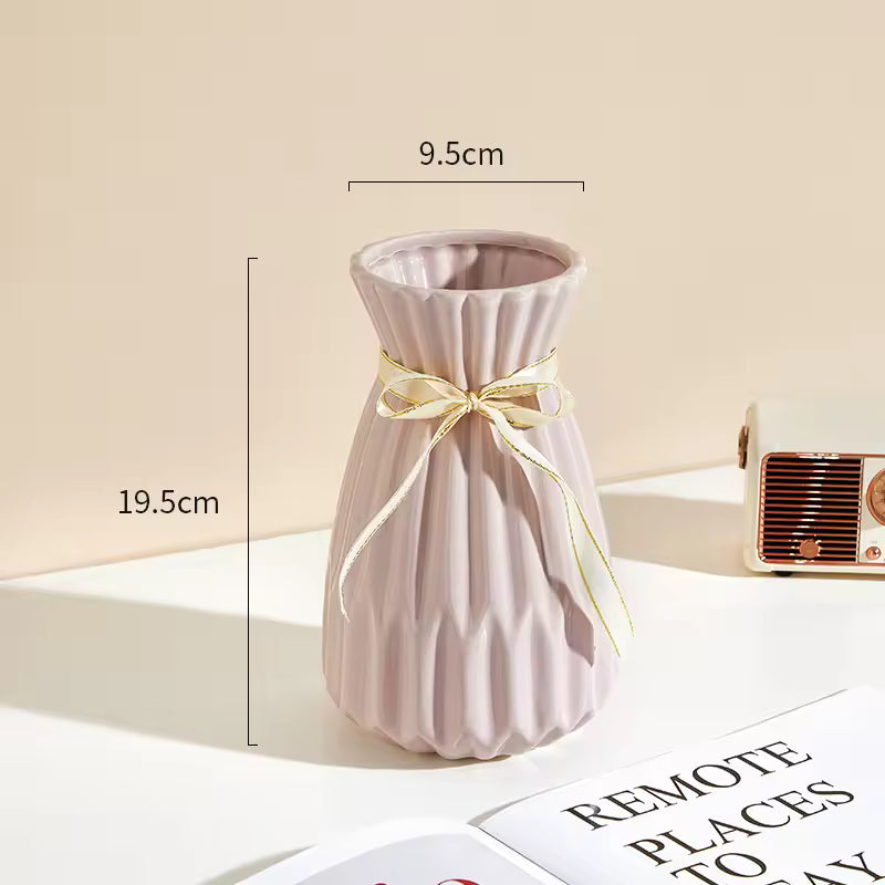 Nordic Simple Ceramic Vase Table Ornament Flower Pot Hydroponic Systems Wedding Living Room Home Decoration Accessories