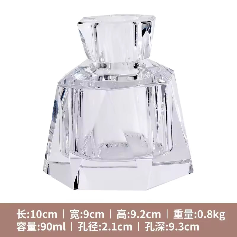 Light Luxury Crystal Glass Vase Transparent Dried Flowers Bottle Clear Vases Modern Home Decoration Accessory