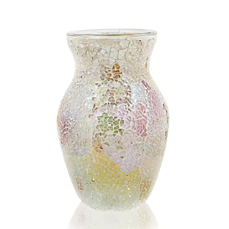 European Colorful Bohemian Mosaic Glass Vase Hydroponic Systems Flower Pot Wedding Living Room Home Decoration Accessories