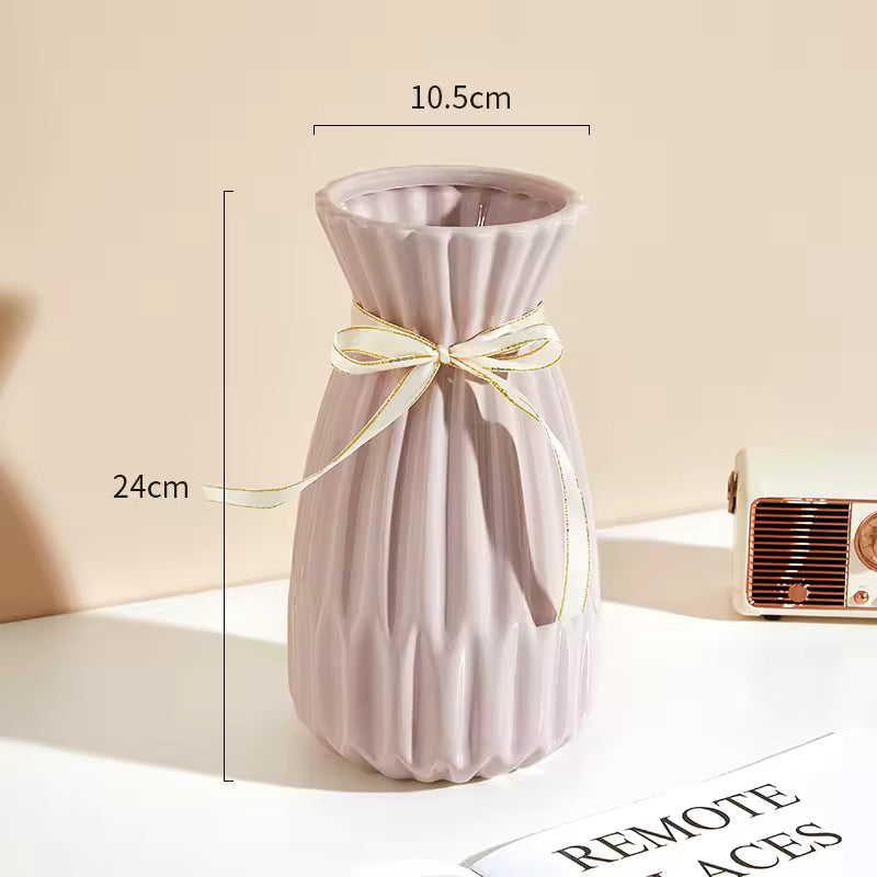Nordic Simple Ceramic Vase Table Ornament Flower Pot Hydroponic Systems Wedding Living Room Home Decoration Accessories
